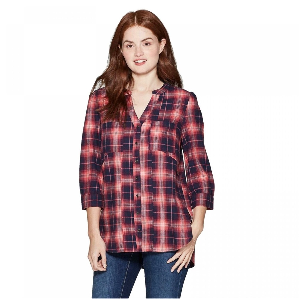 Knox Rose plaid 3/4 sleeve